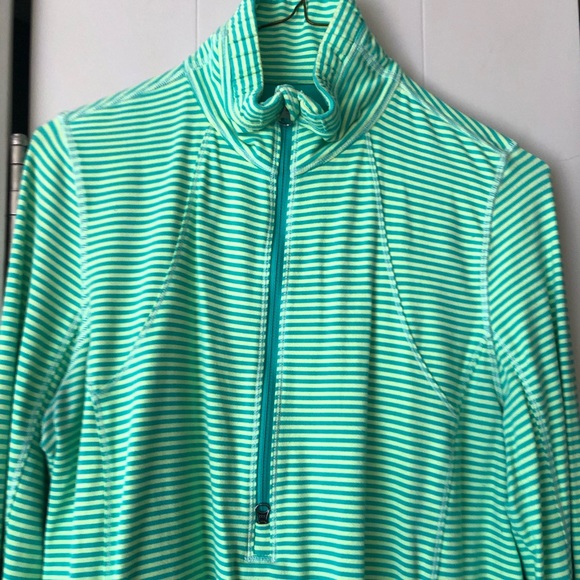 lululemon athletica Other - Lululemon Half-Zip Mint and Lime Striped Pullover